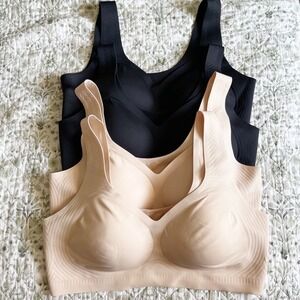 SheCurve Seamless Wireless Bras Nude Black Pullover Lounge Bras Women 4XL Bundle